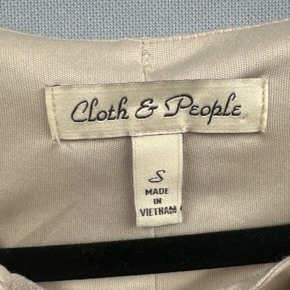 Cloth & People Mini Dress Small Western Embroidered Boho Hippie Cowgirl Neutral - Picture 10 of 16